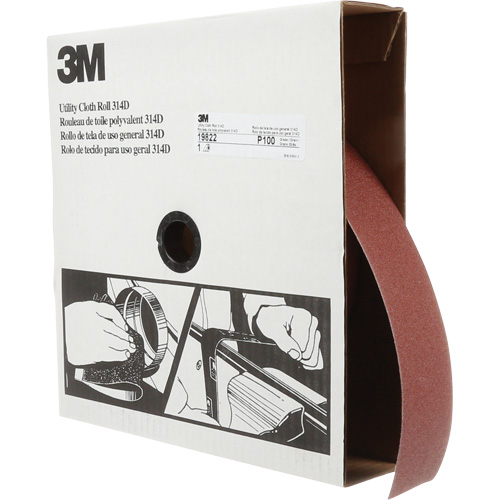 Rouleau de toile abrasive utilitaire 314D, 2" la x 150' lo, Grain 100J Planification Entrepots Molloy