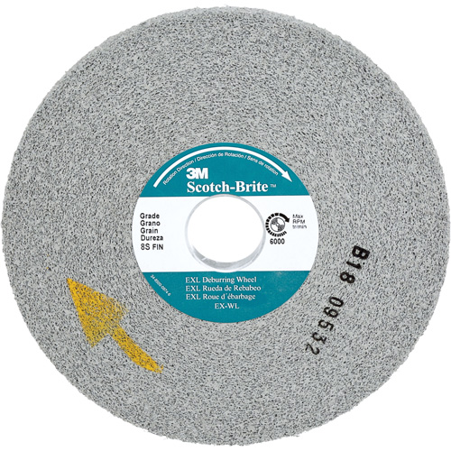Scotch-Brite EXL Deburring Wheel, 6" x 1/2", 1" Arbor, Silicon Carbide Planification Entrepots Molloy