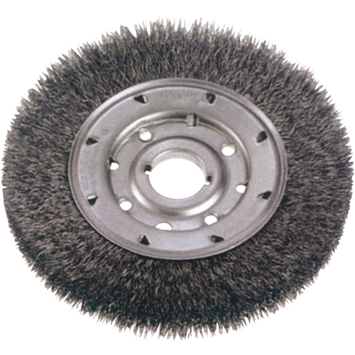 Brosses rotatives &agrave; fils cr&ecirc;p&eacute;s - Face &eacute;troite, 8" dia., Fils 0,014", Arbre 1-1/4" Planification Entrepots Molloy