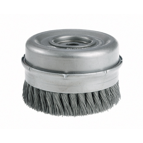 Brosses-boisseau &agrave; fils nou&eacute;s avec bride - Robustes, 4" dia. x 5/8"-11 arbre Planification Entrepots Molloy