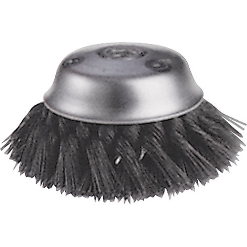 Knot Wire Cup Brushes - Stagger Row, 5-3/4" Dia. x 5/8"-11 Arbor Planification Entrepots Molloy