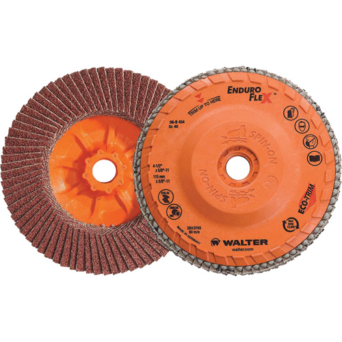 Disque &agrave; lamelles Enduro-Flex, 4-1/2" x 5/8"-11, Type 27, Grain 40, Alumine de zirconium Planification Entrepots Molloy
