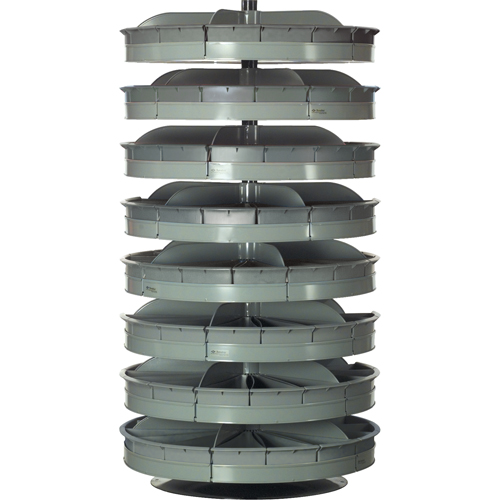 Rotabin&reg; Storage Units, 500 lbs. Capacity per Level, 5 Level, 43" H x 34" Dia. Planification Entrepots Molloy