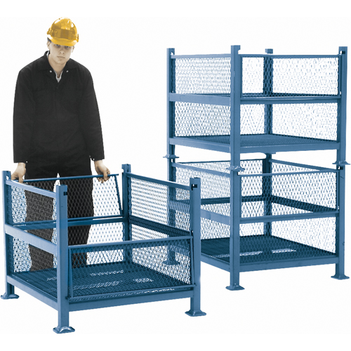 Open Mesh Containers, 2 Drop Gates, 2500 lbs. Capacity, 34.5" W x 40.5" D x 32.25" H Planification Entrepots Molloy