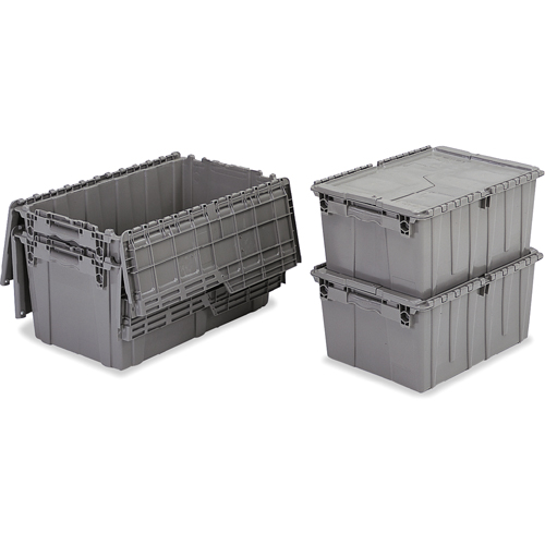 Flipak&reg; Polyethylene Plastic (PE) Distribution Containers, 11.8" x 9.8" x 7.7", Grey Planification Entrepots Molloy
