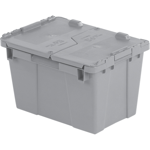 Flipak&reg; Polyethylene Plastic (PE) Distribution Containers, 15.2" x 10.9" x 9.7", Grey Planification Entrepots Molloy