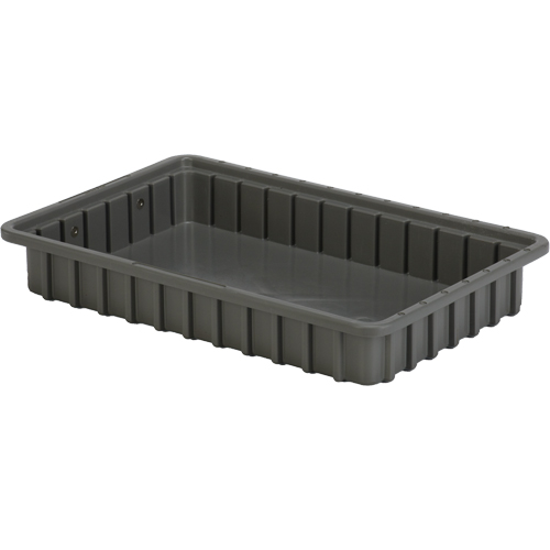 Contenants Divider Box, Poly&eacute;thyl&egrave;ne, 16,5" la x 10,9" p x 2,5" h, Gris Planification Entrepots Molloy