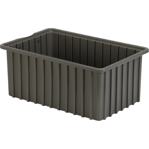 Divider Box&reg; Containers, Polyethylene, 16.5" W x 10.9" D x 7" H, Grey Planification Entrepots Molloy