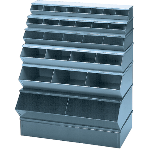 Bacs sectionnels superposables, Cap. 100 lb, 37" la x 12" p x 4-1/2" h, Bleu Planification Entrepots Molloy