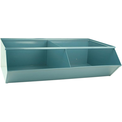 Bacs sectionnels superposables, Cap. 100 lb, 37" la x 24" p x 11" h, Bleu Planification Entrepots Molloy