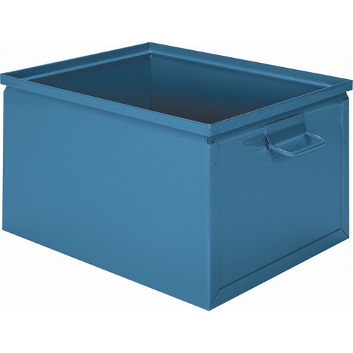 Boîte empilable en acier, 7,5" la x 13" p x 6" h, Bleu Planification Entrepots Molloy