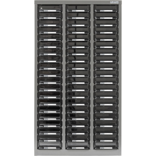 Casiers pour pi&egrave;ces KPC-300, Acier galvanis&eacute;, 60 tiroirs, 21-3/10" x 10-2/5" x 36-9/10", Gris Planification Entrepots Molloy