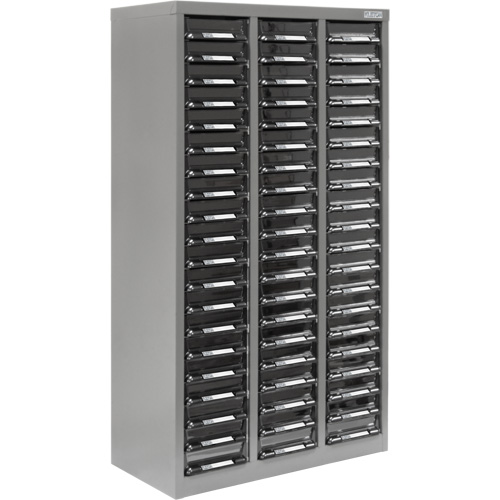 Casiers pour pi&egrave;ces KPC-300, Acier galvanis&eacute;, 60 tiroirs, 21-3/10" x 10-2/5" x 36-9/10", Gris Planification Entrepots Molloy