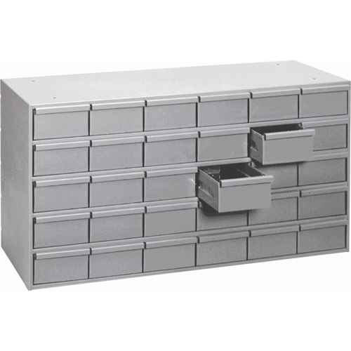 Industrial Drawer Cabinets, 30 Drawers, 33-3/4" W x 11-3/4" D x 21-1/8" H, Grey Planification Entrepots Molloy