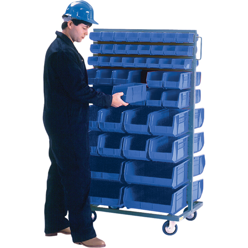 Double-Sided Mobile Bin Rack, Double-sided, 96 bins, 36" W x 24" D x 63" H Planification Entrepots Molloy