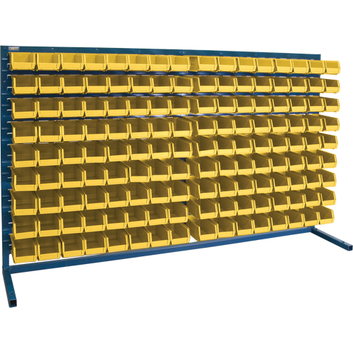 Louvered Rack with Bins, 144 Bins, 72" W x 15" D x 40" H Planification Entrepots Molloy