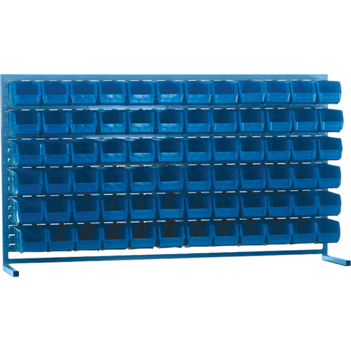 Louvered Rack with Bins, 72 Bins, 72" W x 15" D x 40" H Planification Entrepots Molloy
