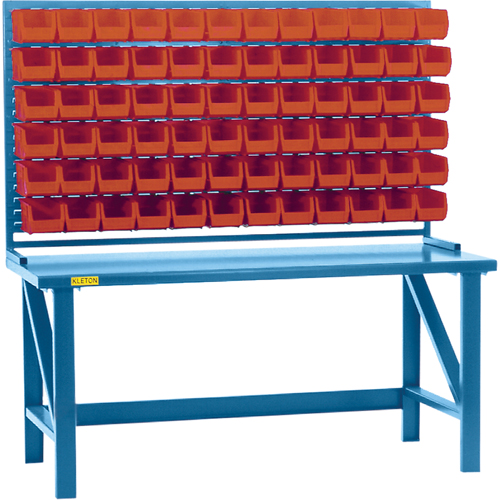 Louvered Rack with Bins, 72 Bins, 72" W x 15" D x 40" H Planification Entrepots Molloy