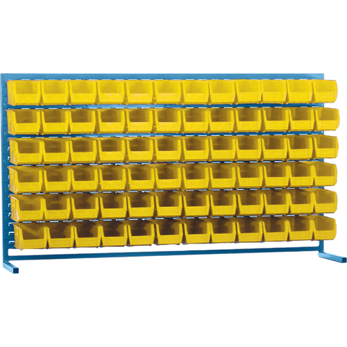 Louvered Rack with Bins, 72 Bins, 72" W x 15" D x 40" H Planification Entrepots Molloy