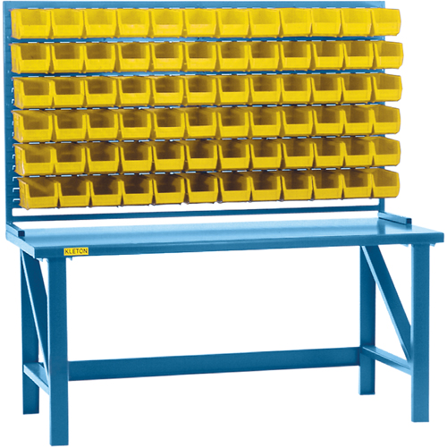 Louvered Rack with Bins, 72 Bins, 72" W x 15" D x 40" H Planification Entrepots Molloy