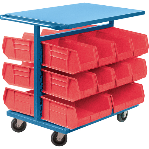 Bin Carts - Cart Only, Double-sided, 24" W x 38-1/2" D x 36-1/2" H Planification Entrepots Molloy
