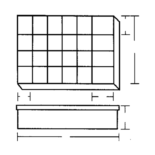 Boîte &agrave; compartiments, Plastique, 24 compartiments, 18-1/2" la x 13" p, 3" h, Gris Planification Entrepots Molloy