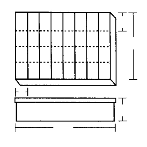 Boîte &agrave; compartiments, Plastique, 32 compartiments, 18-1/2" la x 13" p, 3" h, Gris Planification Entrepots Molloy