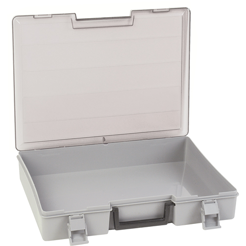Boîte &agrave; compartiments, Plastique, 15-1/2" la x 11-3/4" p, 2-1/2" h, Gris Planification Entrepots Molloy