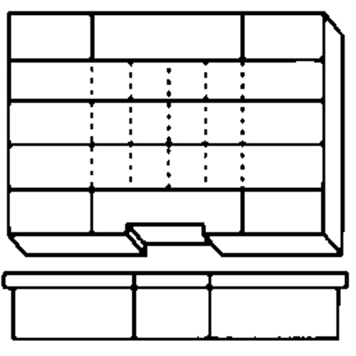 Boîte &agrave; compartiments, Plastique, 15-1/2" la x 11-3/4" p, 2-1/2" h, Gris Planification Entrepots Molloy