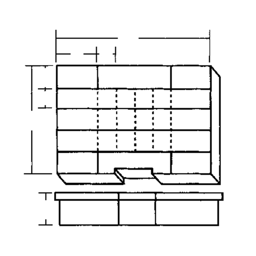 Boîte &agrave; compartiments, Plastique, 24 compartiments, 15-1/2" la x 11-3/4" p, 2-1/2" h, Gris Planification Entrepots Molloy