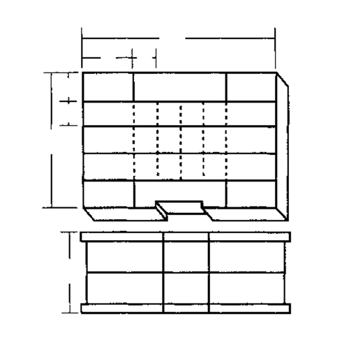 Boîte &agrave; compartiments, Plastique, 48 compartiments, 15-1/2" la x 11-3/4" p, 5" h, Gris Planification Entrepots Molloy