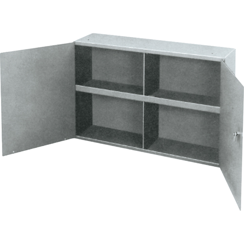 Utility Cabinet, Steel, 2 Shelves, 22-1/4" H x 33-3/4" W x 8-1/2" D, Grey Planification Entrepots Molloy