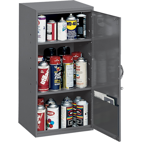 Utility Cabinet, Steel, 2 Shelves, 32-3/4" H x 19-7/8" W x 14-1/4" D, Grey Planification Entrepots Molloy
