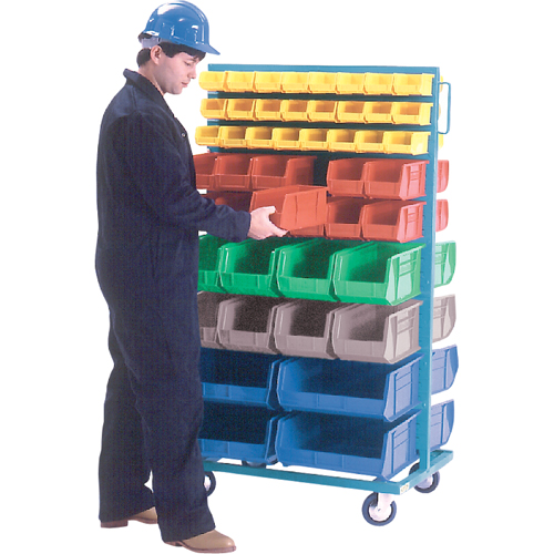 Supports mobiles pour contenants - &agrave; deux c&ocirc;t&eacute;s, 0 bacs, 36" la x 24" p x 67-1/2" h Planification Entrepots Molloy