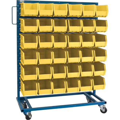 Single-Sided Mobile Bin Rack, Single-sided, 36 bins, 36" W x 16" D x 46-1/2" H Planification Entrepots Molloy