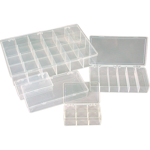 Boîte &agrave; compartiments K-Resin, Plastique, 36 compartiments, 6-9/16" la x 9-5/8" p, 1-1/2" h, Transparent Planification Entrepots Molloy
