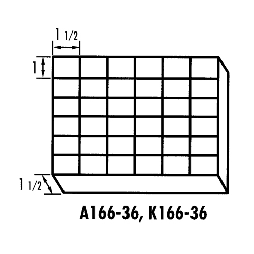 Boîte &agrave; compartiments K-Resin, Plastique, 36 compartiments, 6-9/16" la x 9-5/8" p, 1-1/2" h, Transparent Planification Entrepots Molloy