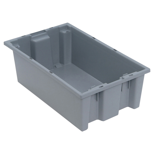 Stack & Nest Totes, 6" x 18" x 11", Grey Planification Entrepots Molloy
