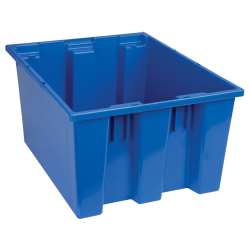 Stack & Nest Totes, 10" x 19.5" x 15.5", Blue Planification Entrepots Molloy