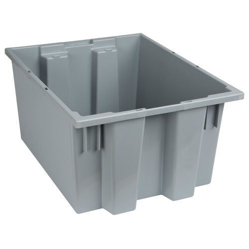 Stack & Nest Totes, 10" x 19.5" x 15.5", Grey Planification Entrepots Molloy