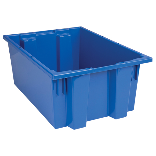 Stack & Nest Totes, 8" x 19.5" x 13.5", Blue Planification Entrepots Molloy