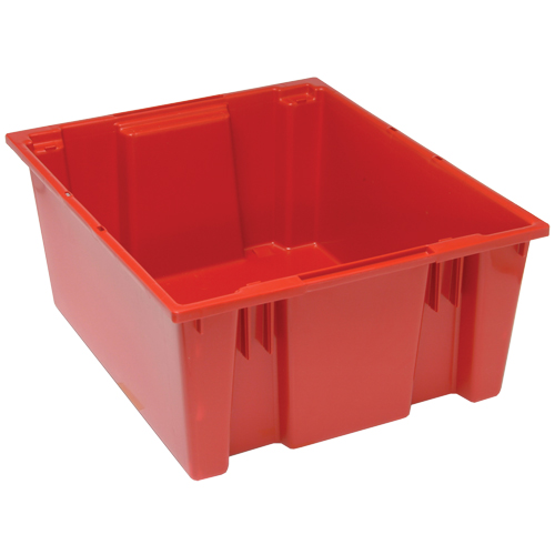 Stack & Nest Totes, 10" x 23.5" x 19.5", Red Planification Entrepots Molloy