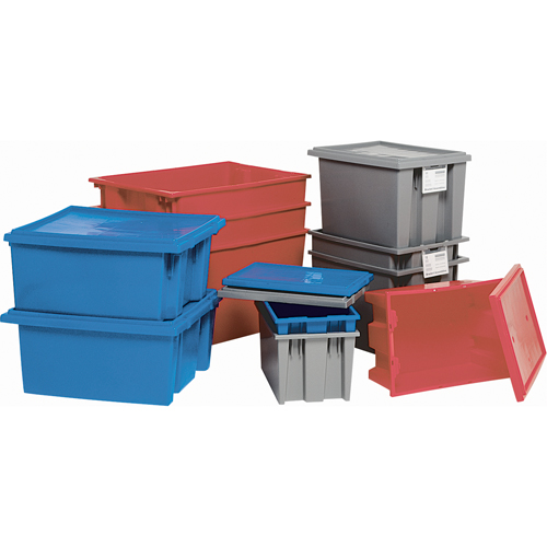 Contenants Stack & Nest, 15" x 29,5" x 19,5", Bleu Planification Entrepots Molloy