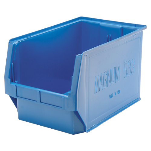 Contenants g&eacute;ants empilables, 12,375" la x 19,75" p x 11,875" h, Bleu Planification Entrepots Molloy