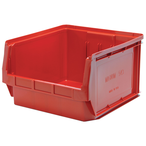 Contenants g&eacute;ants empilables, 18,375" la x 19,75" p x 11,875" h, Rouge Planification Entrepots Molloy
