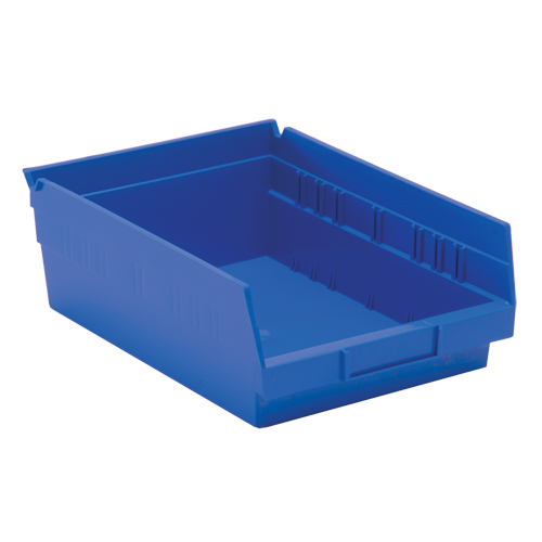 Bacs de rangement pour tablettes, 8-3/8" la x 4" H x 11-5/8" p, Bleu, Capacit&eacute; 30 lb Planification Entrepots Molloy