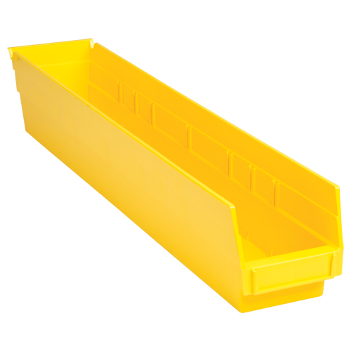 Shelf Bins, 4-1/8" W x 4" H x 23-5/8" D, Yellow, 50 lbs. Capacity Planification Entrepots Molloy