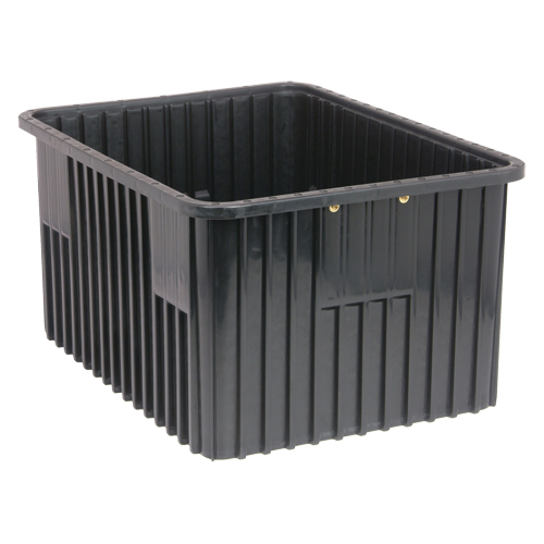 Conductive Dividable Grid Containers, Polypropylene, 17-1/2" W x 22-1/2" D x 8" H, Black Planification Entrepots Molloy
