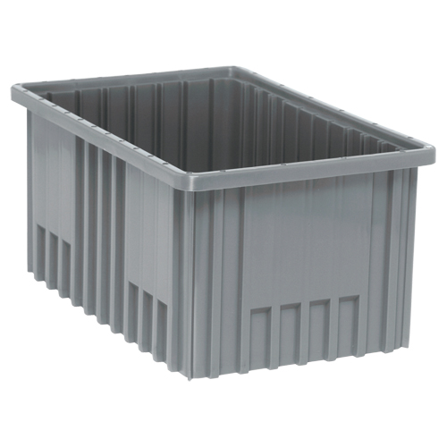 Divider Box&reg; Containers, Plastic, 16.5" W x 10.9" D x 8" H, Grey Planification Entrepots Molloy