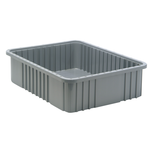 Divider Box&reg; Containers, Plastic, 22.5" W x 17.5" D x 6" H, Grey Planification Entrepots Molloy